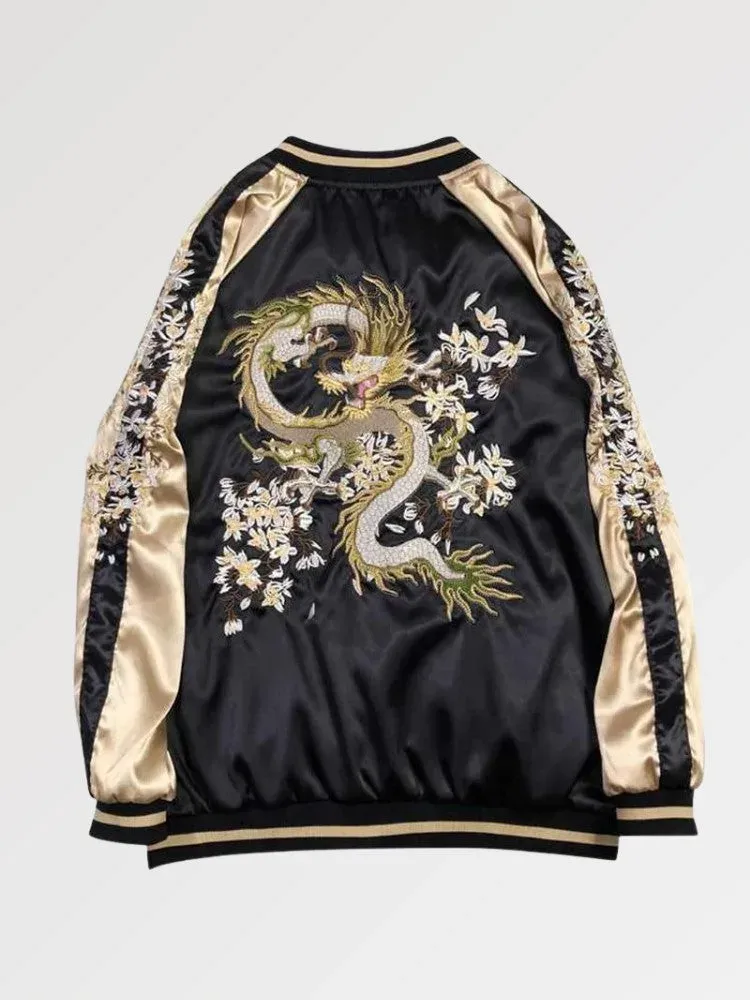 Japon style Dragon Ryu Jin sukajan brodé traditionnel