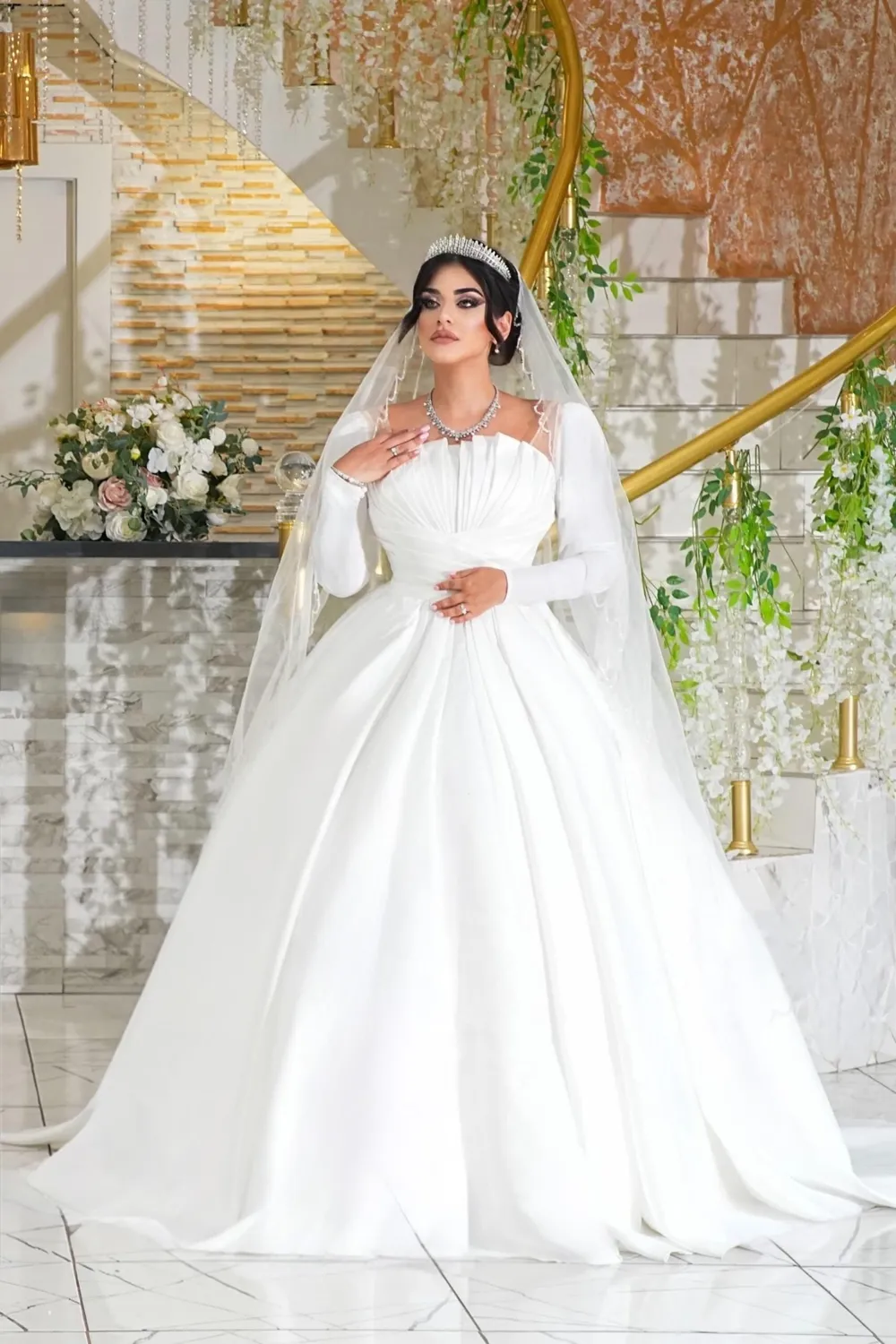 Célèbr'Orient Elham robe mariée satin blanc