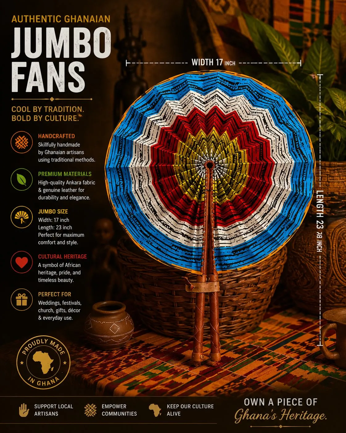 KAVAZI Jumbo Fans ventilateurs Ankara lot de 10