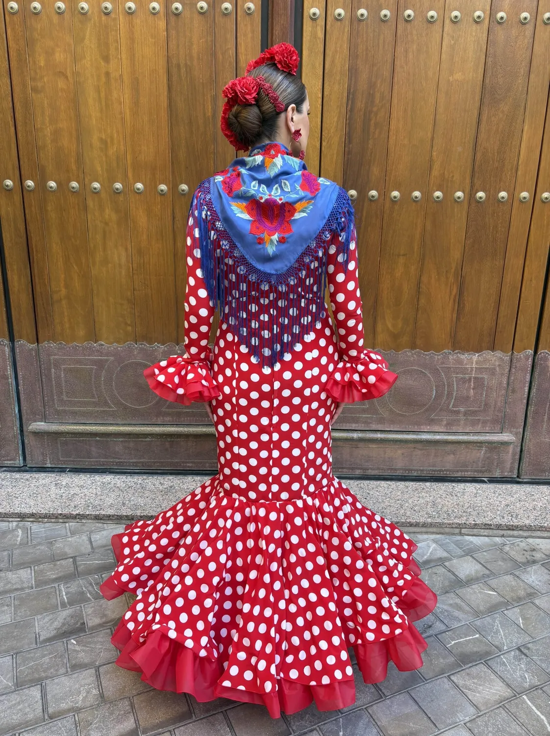 Viva La Feria Emperatriz robe flamenco rouge à pois