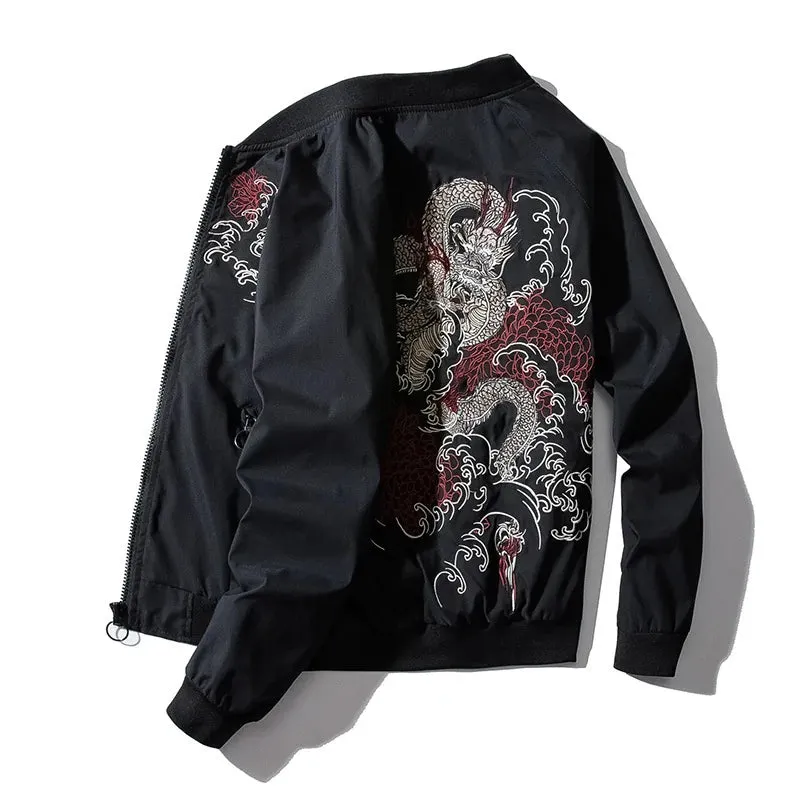Esprit du Japon Black Dragon blouson sukajan brodé noir