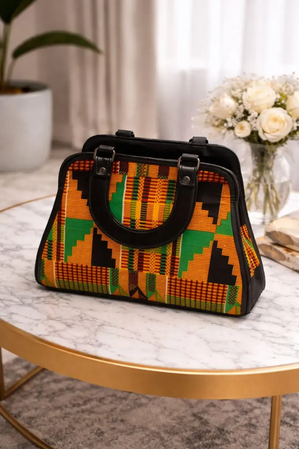 KAVAZI sac pochette wax femme motif assorti