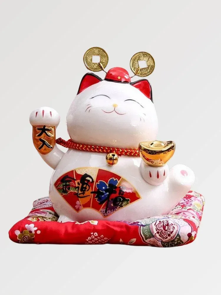 Japon style Maneki Neko Tirelire ‘hiragana Cat’ porte-bonheur