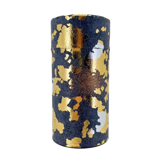 Japon style Boîte à thé feuilles d'or washi faite main