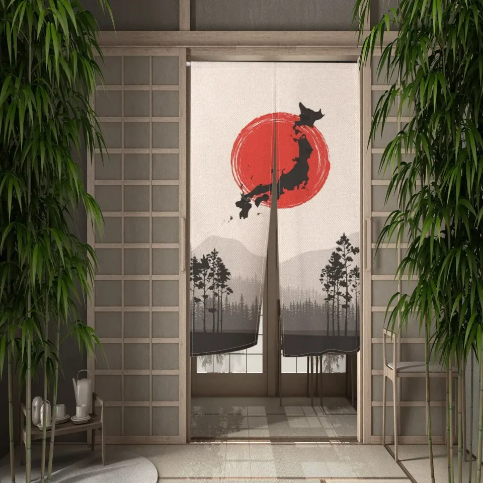 Japon style rideau japonais pour placard tissu décoratif