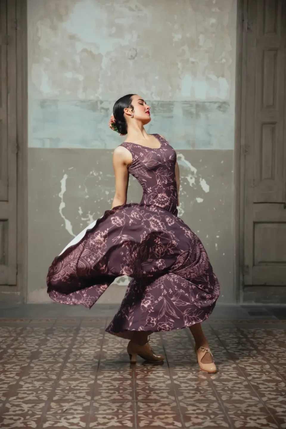 Viva La Feria Alquimia robe de flamenco longue à bretelles
