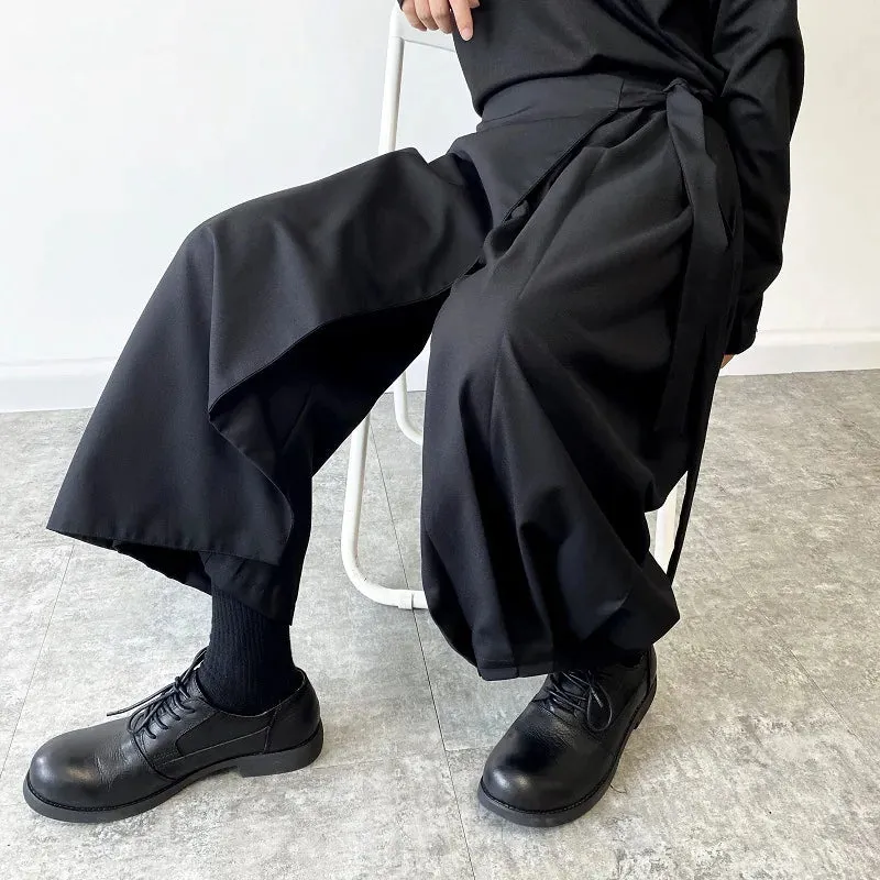 Esprit du Japon pantalon large asymétrique drapé