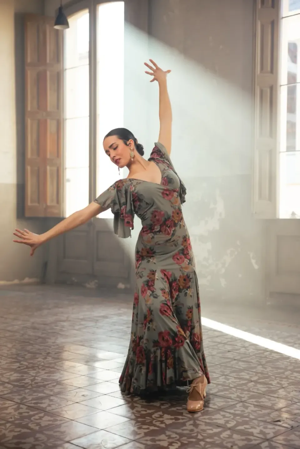 Viva La Feria Olas robe danse flamenco imprimée élastique