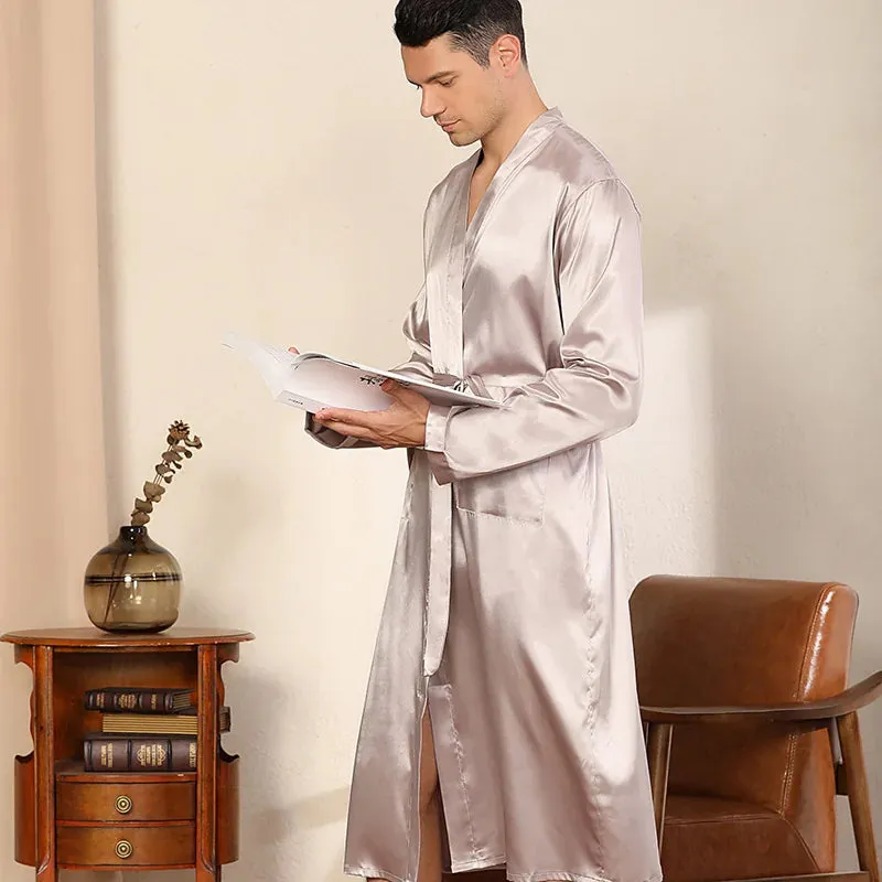 Esprit du Japon peignoir kimono homme satin ceinture