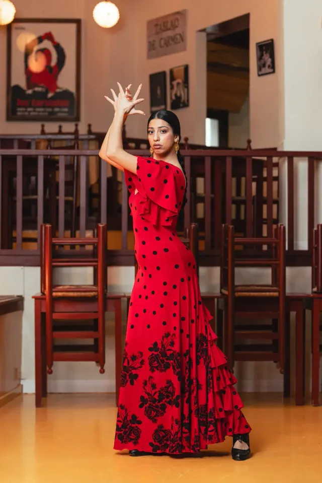 VIVA LA FERIA Temple robe danse flamenco jersey imprimé
