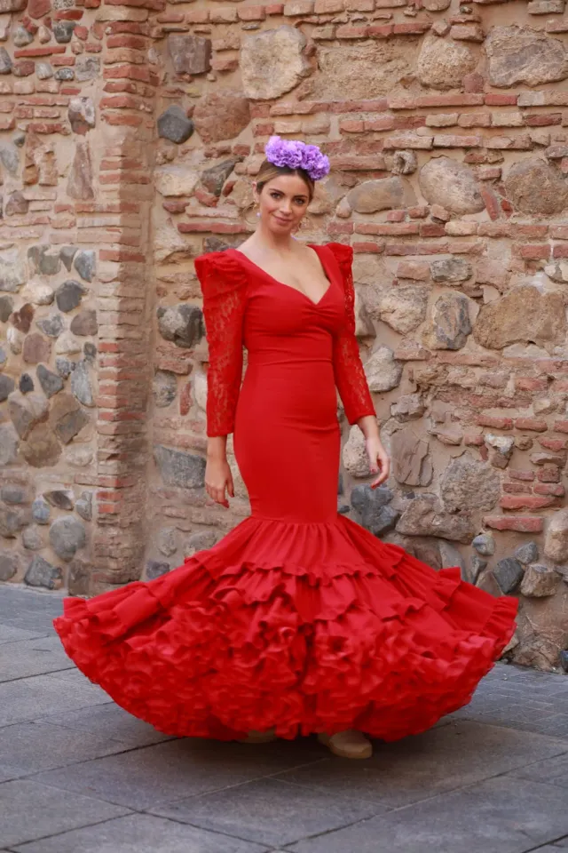 Viva La Feria Plata robe flamenca en dentelle