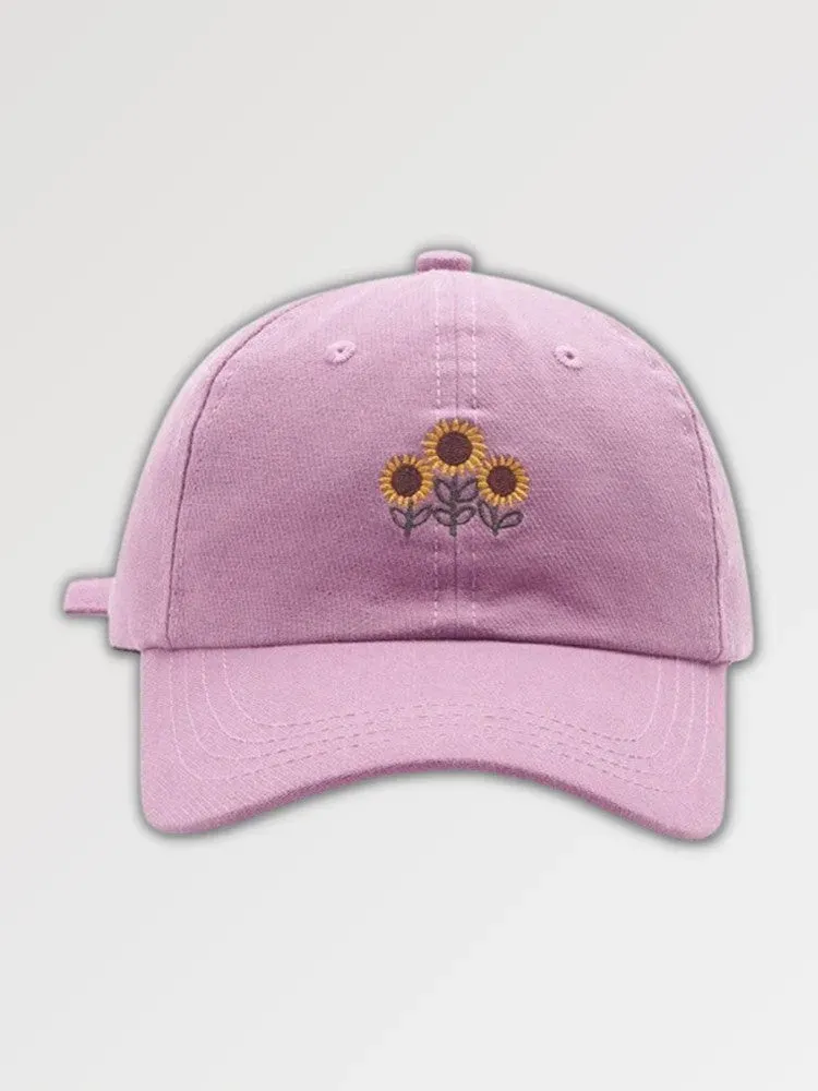Japon style Casquette Brodée ‘tournesol’ casquette en coton brodée