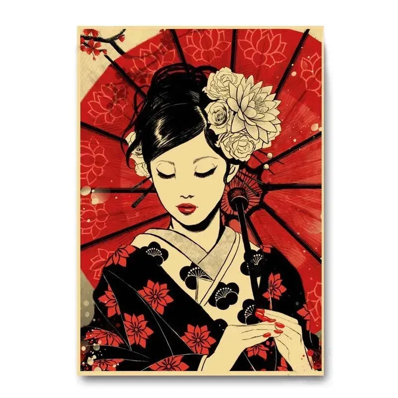 Japon style Affiche Vintage Femme affiche