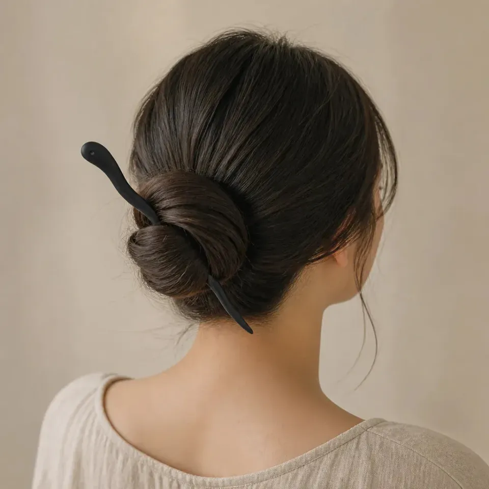 Esprit du Japon bâton cheveux bois kanzashi
