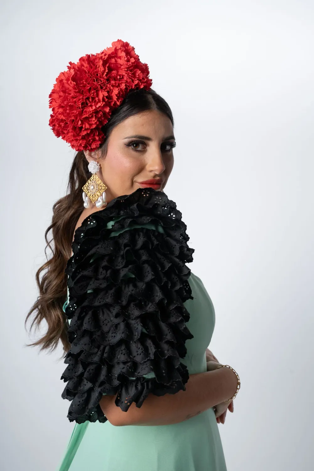 Viva la Feria Zambra robe flamenca vert d'eau