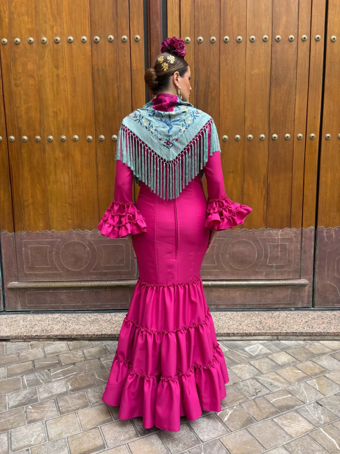 Viva La Feria Vanesa robe flamenca unie stretch canastero