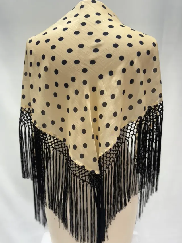 Viva La Feria mantoncillo châle à pois franges soie