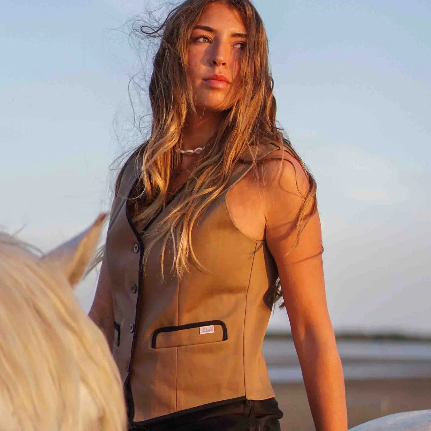 Mistral Les Indiennes gilet gardian femme moleskine