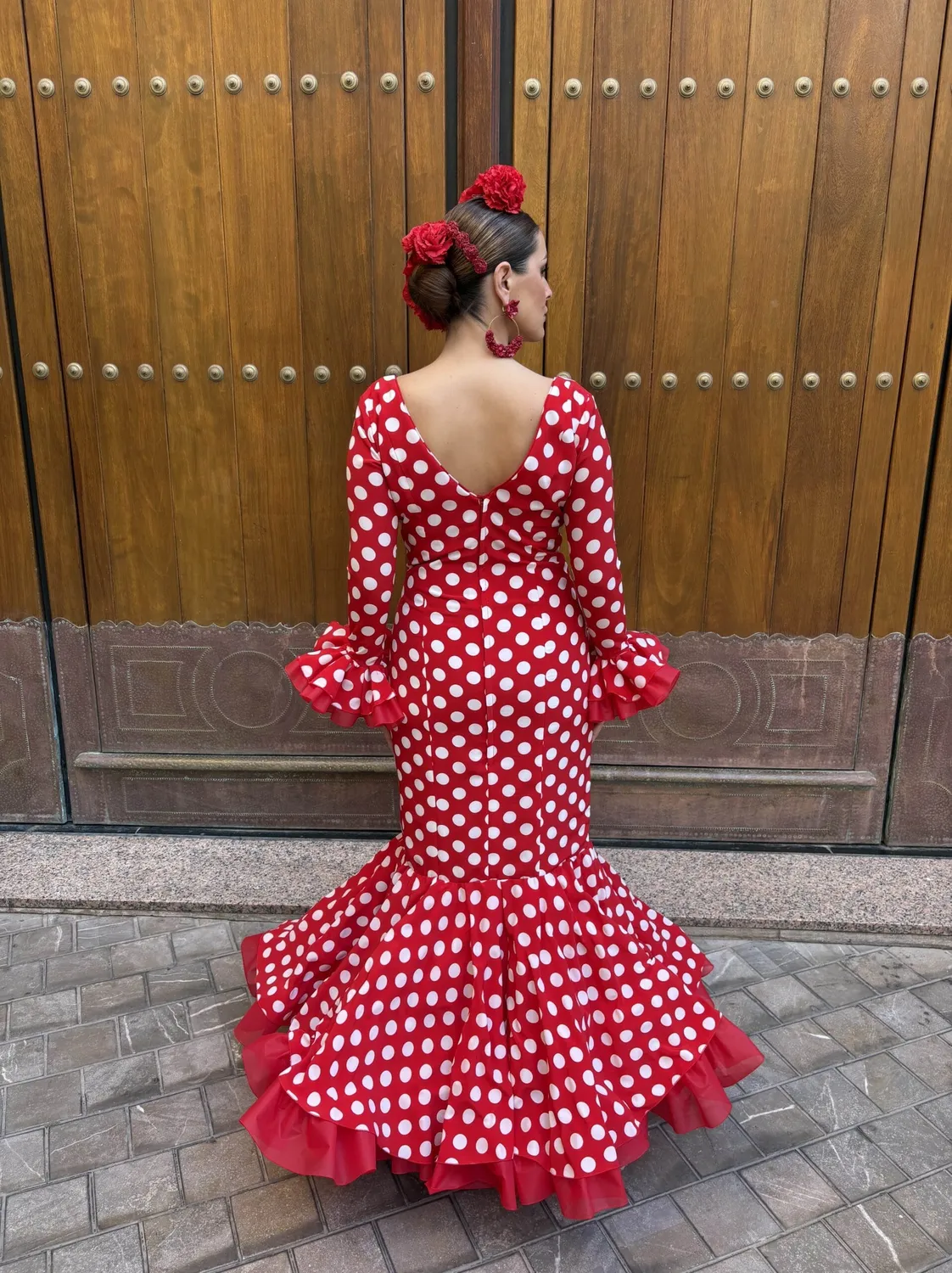 Viva La Feria Emperatriz robe flamenco rouge à pois