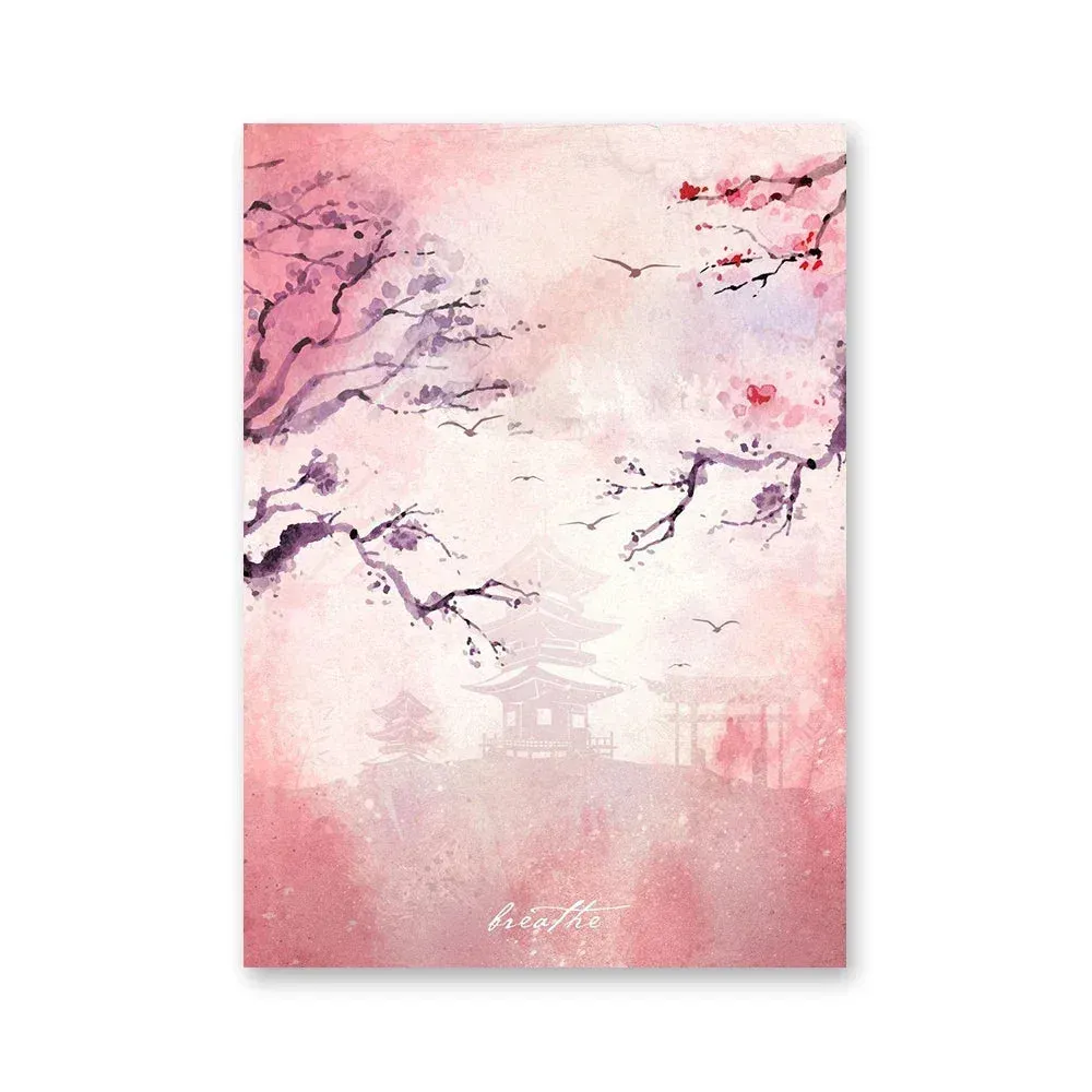 Japon style Cerisier Japonais tableau triptyque