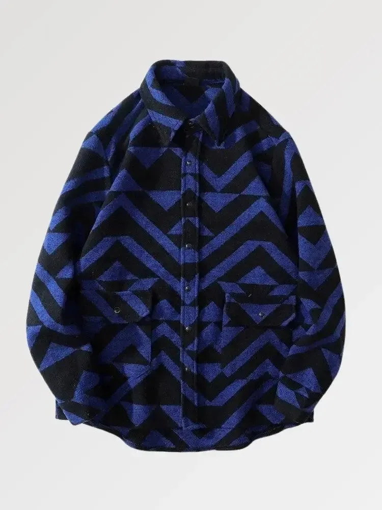 Japon style tokai chemise flanelle bleue coton oversize