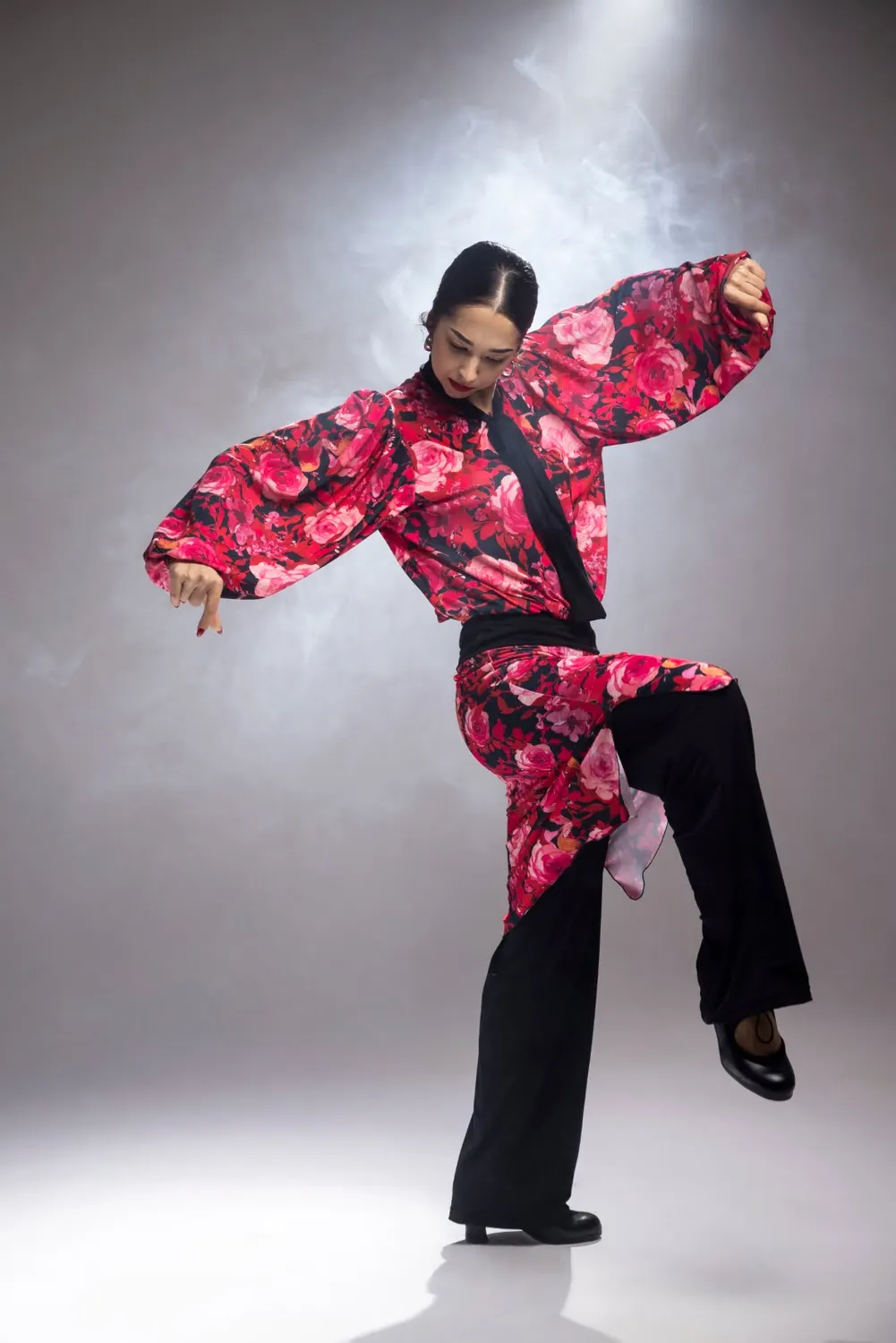 Viva la Feria Niebla jupe-pantalon imprimée élastique