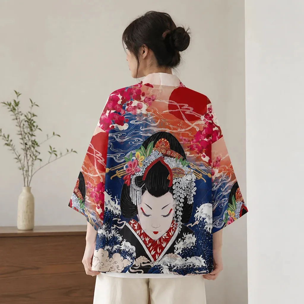 Esprit du Japon Haori Estampe Veste Légère