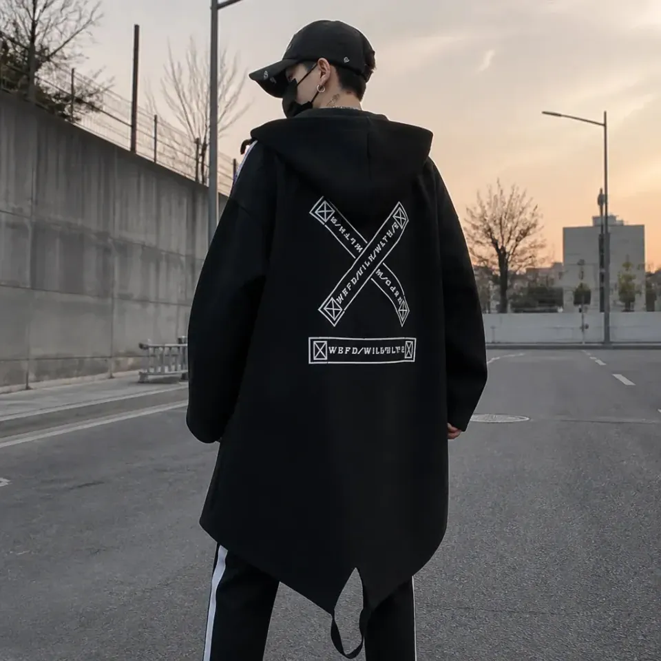Esprit du Japon Manteau long à capuche streetwear homme