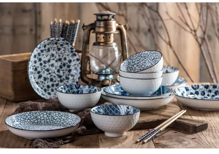 Japon style Niikura coffret bols céramique bleu