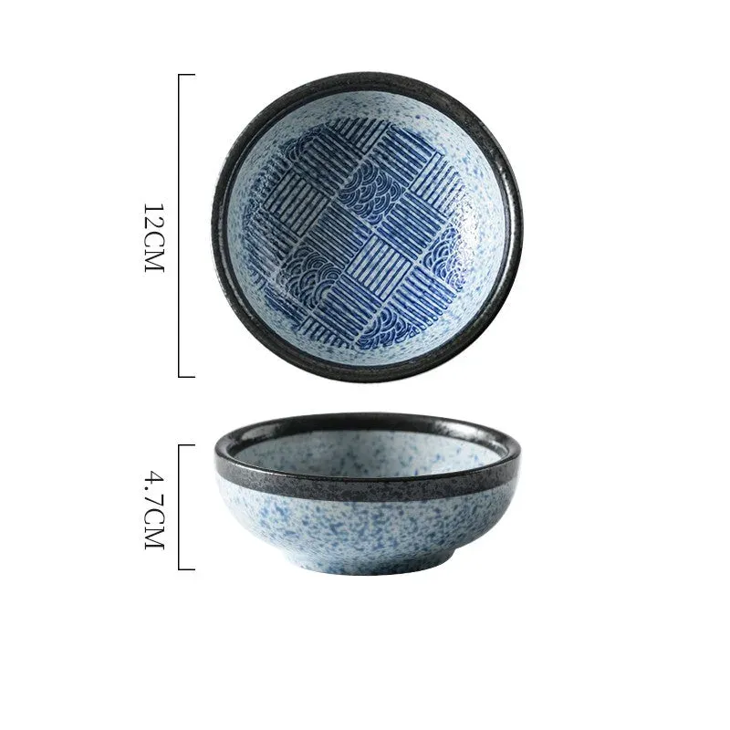 Japon style bol à riz Seigaiha motif vagues