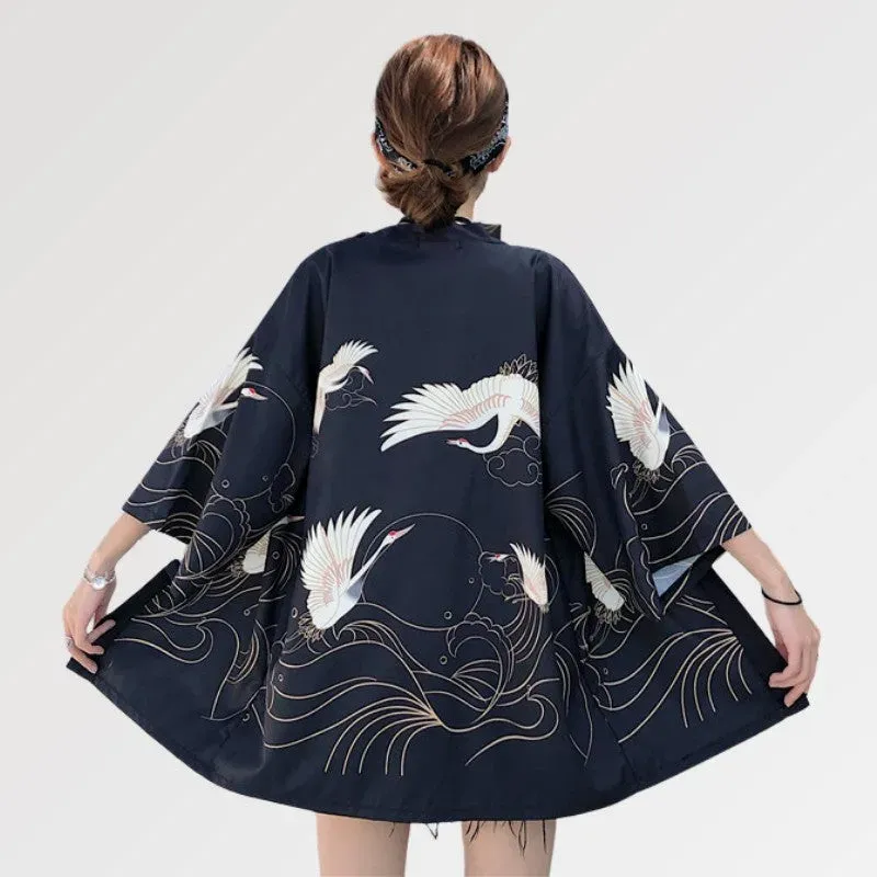 Japon style setsuko veste kimono femme grue