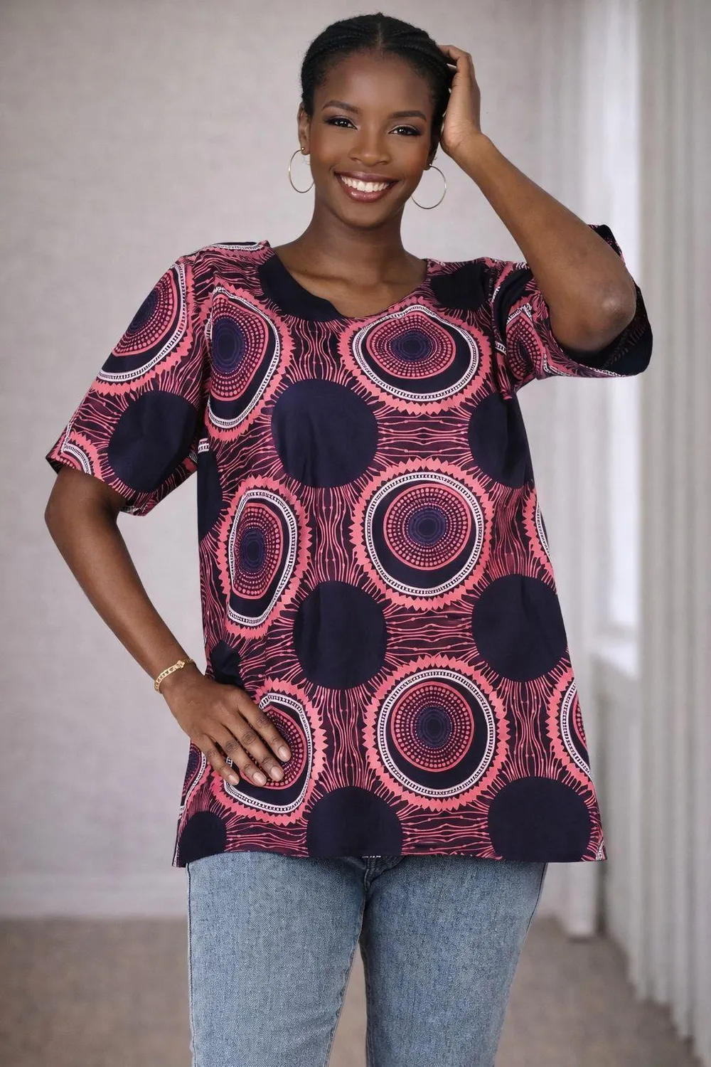 KAVAZI Ankara haut wax + foulard assorti