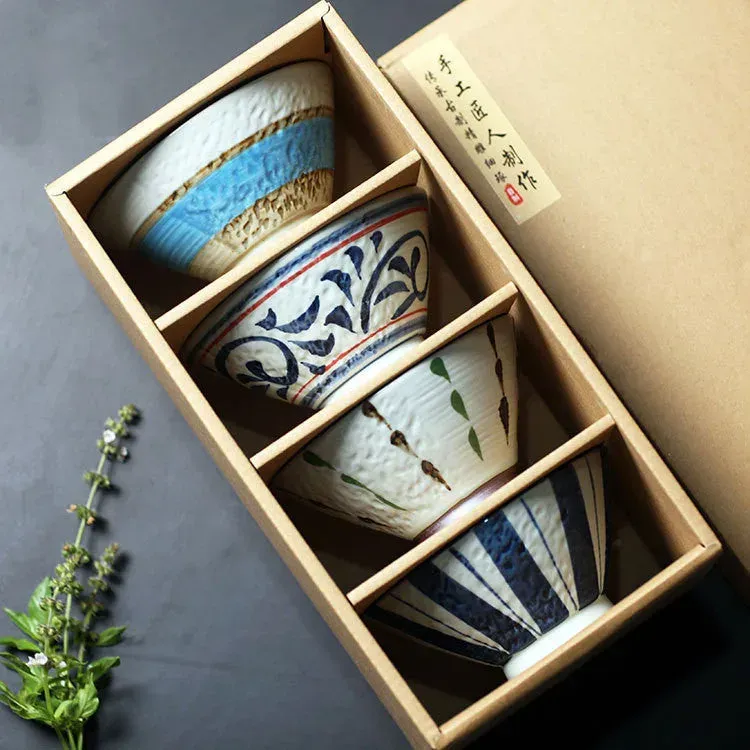 Japon style Nashio coffret bols à riz céramique faits main