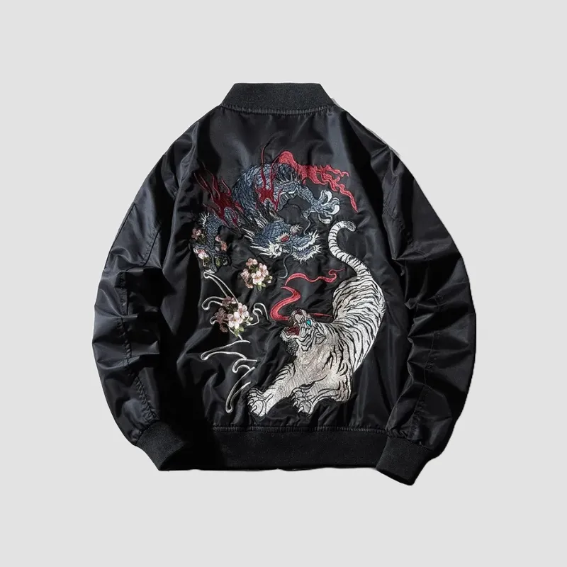 Japon style Sukajan Jacket Tiger veste sukajan tigre brodé