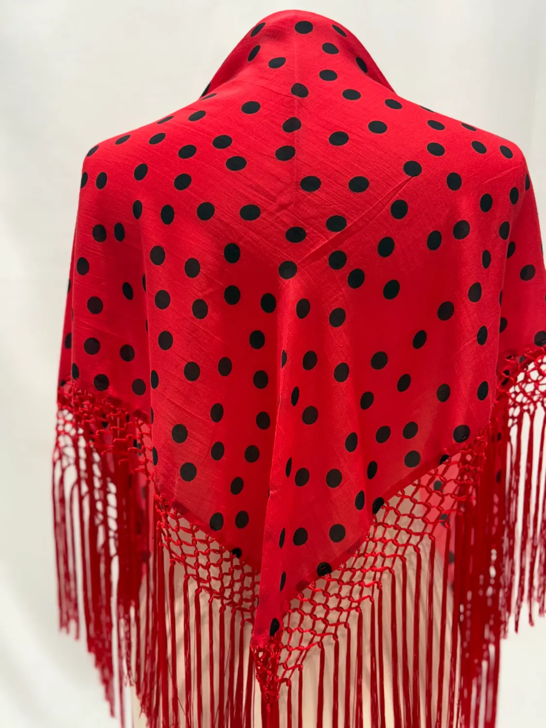 Viva La Feria mantoncillo châle à pois franges soie
