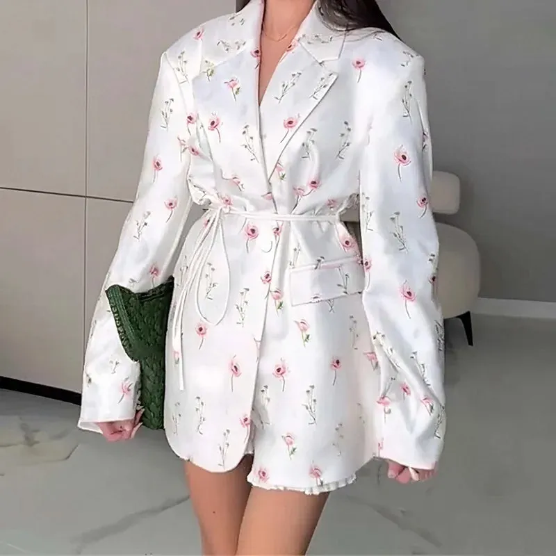 Esprit du Japon veste kimono fleurie ceinture satin