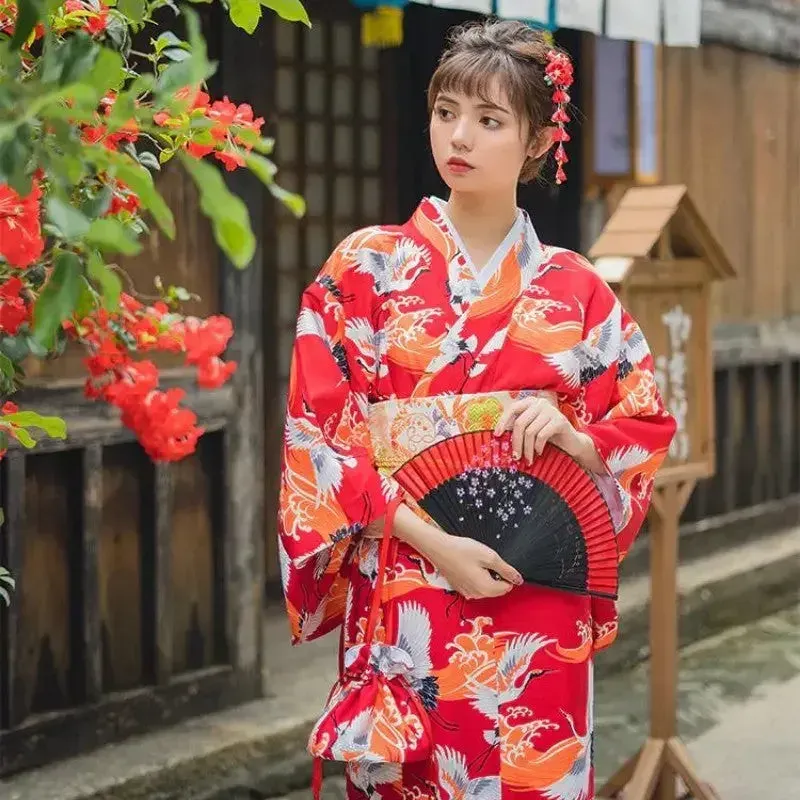 Japon Style Shinjuku Kimono Japonais Femme Motif Grue