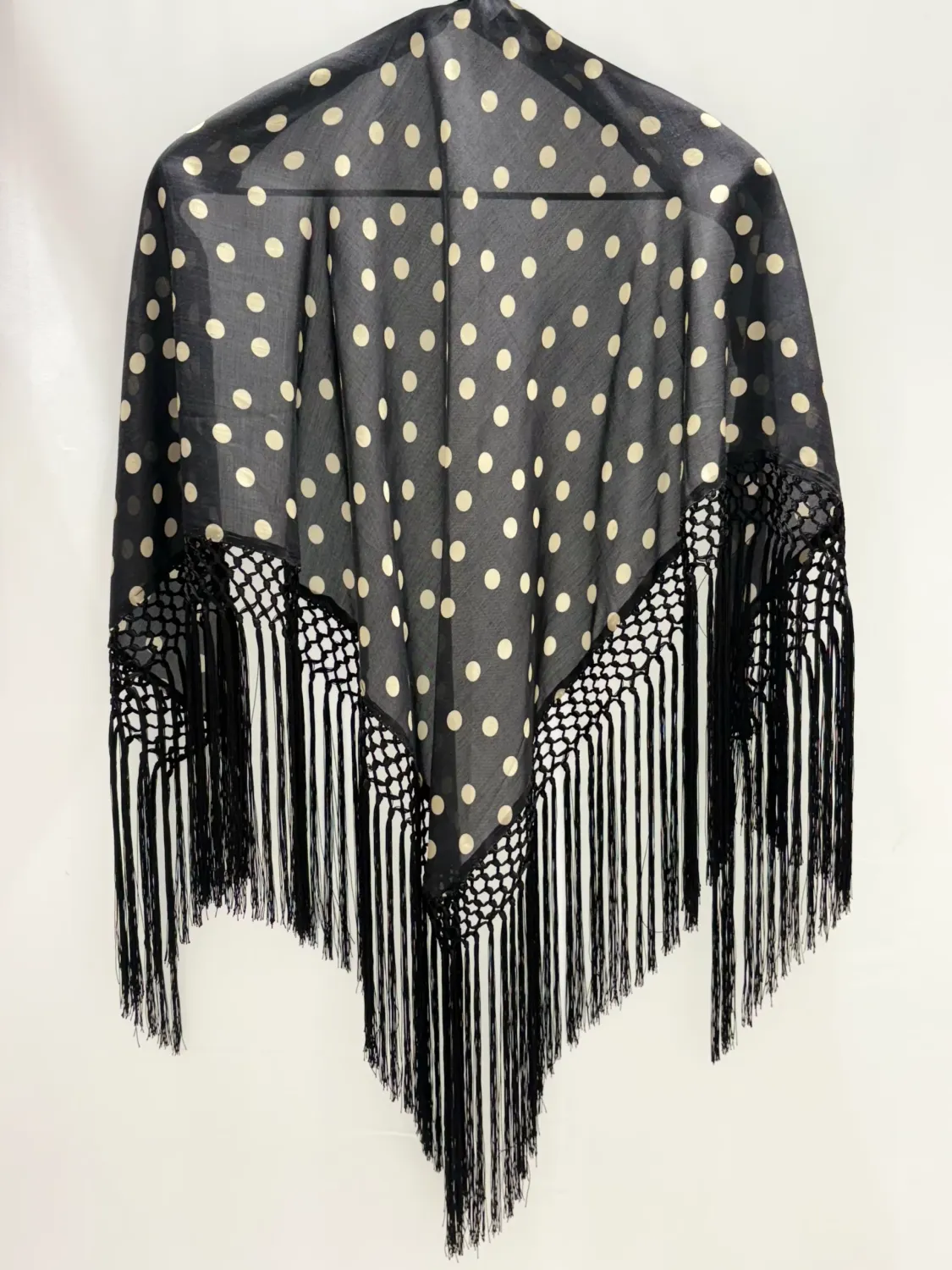Viva La Feria mantoncillo châle à pois franges soie