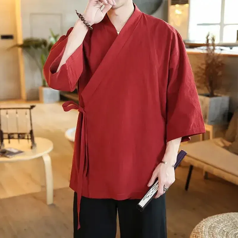 Japon Style Traditionnel veste kimono homme ample