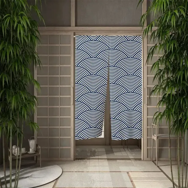 Japon style Jikan noren japonais bleu