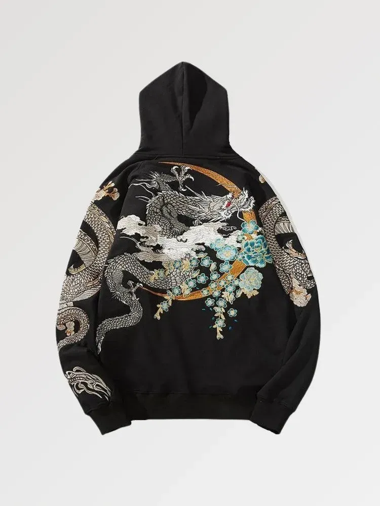 Japon style tatsuryga sweat dragon broderie artisanale