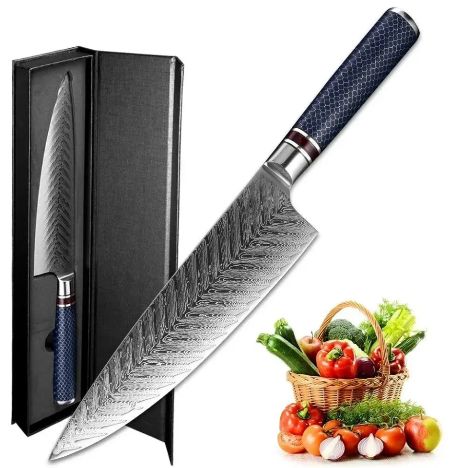 Japon style Morioka Damascus Steel Knife couteau damas