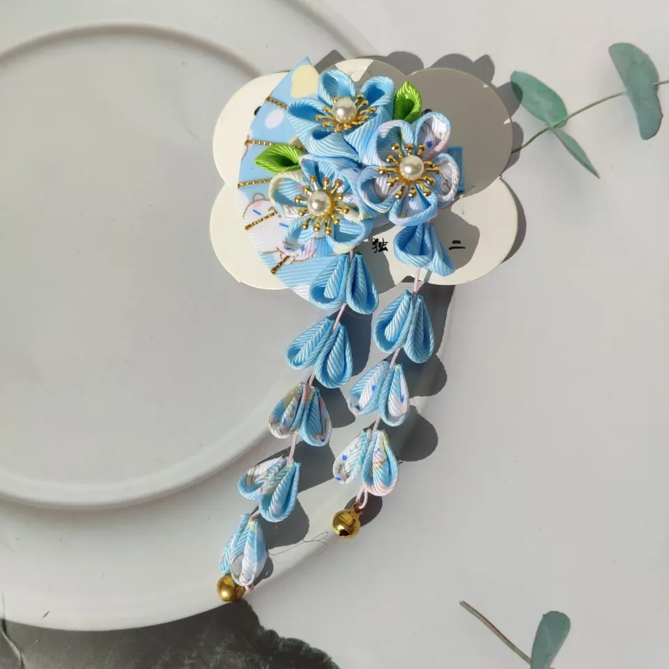 Japon style Kanzashi barrette fleur de prunier artisanale