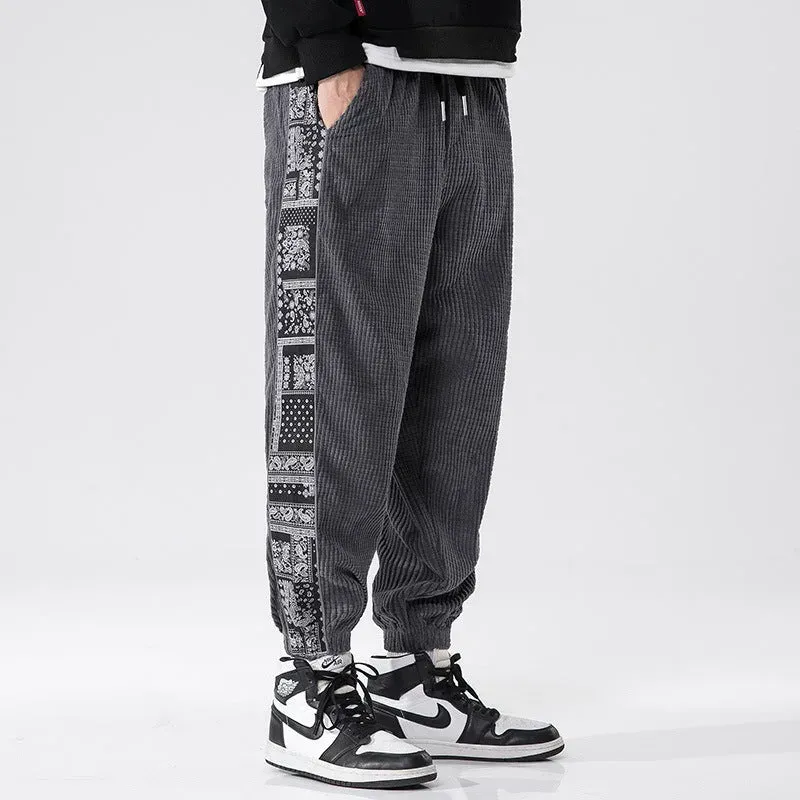 Japon style Yuya pantalon velours côtelé coupe droite