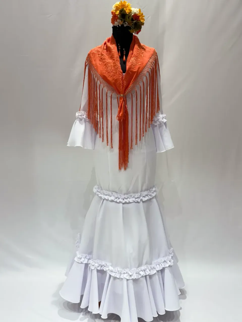 Viva La Feria robe flamenca Canastero Liso blanche unie