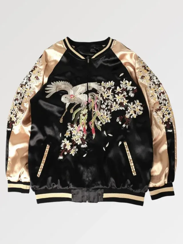 Japon Style Hanabi Taiyo sukajan phoenix brodé
