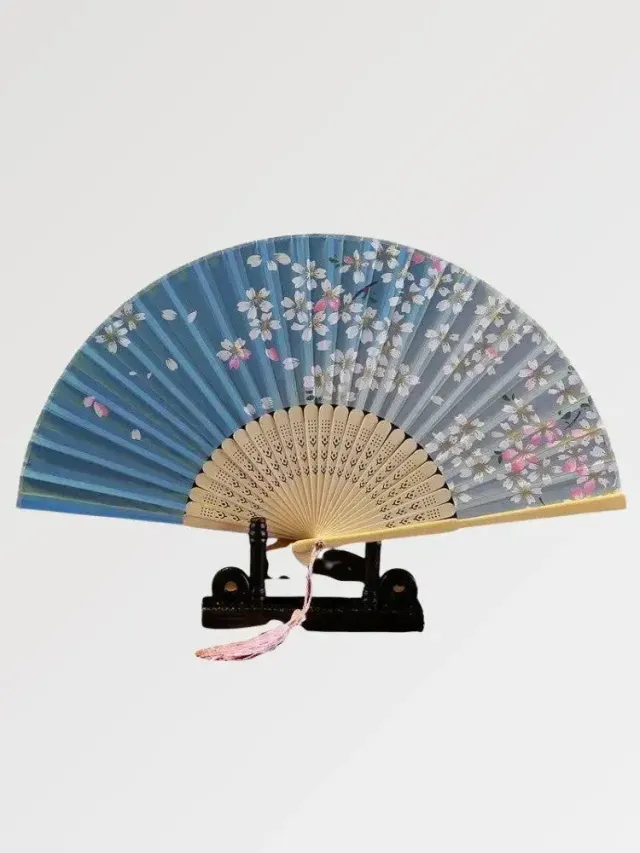 Japon style minamato éventail mural fleuri