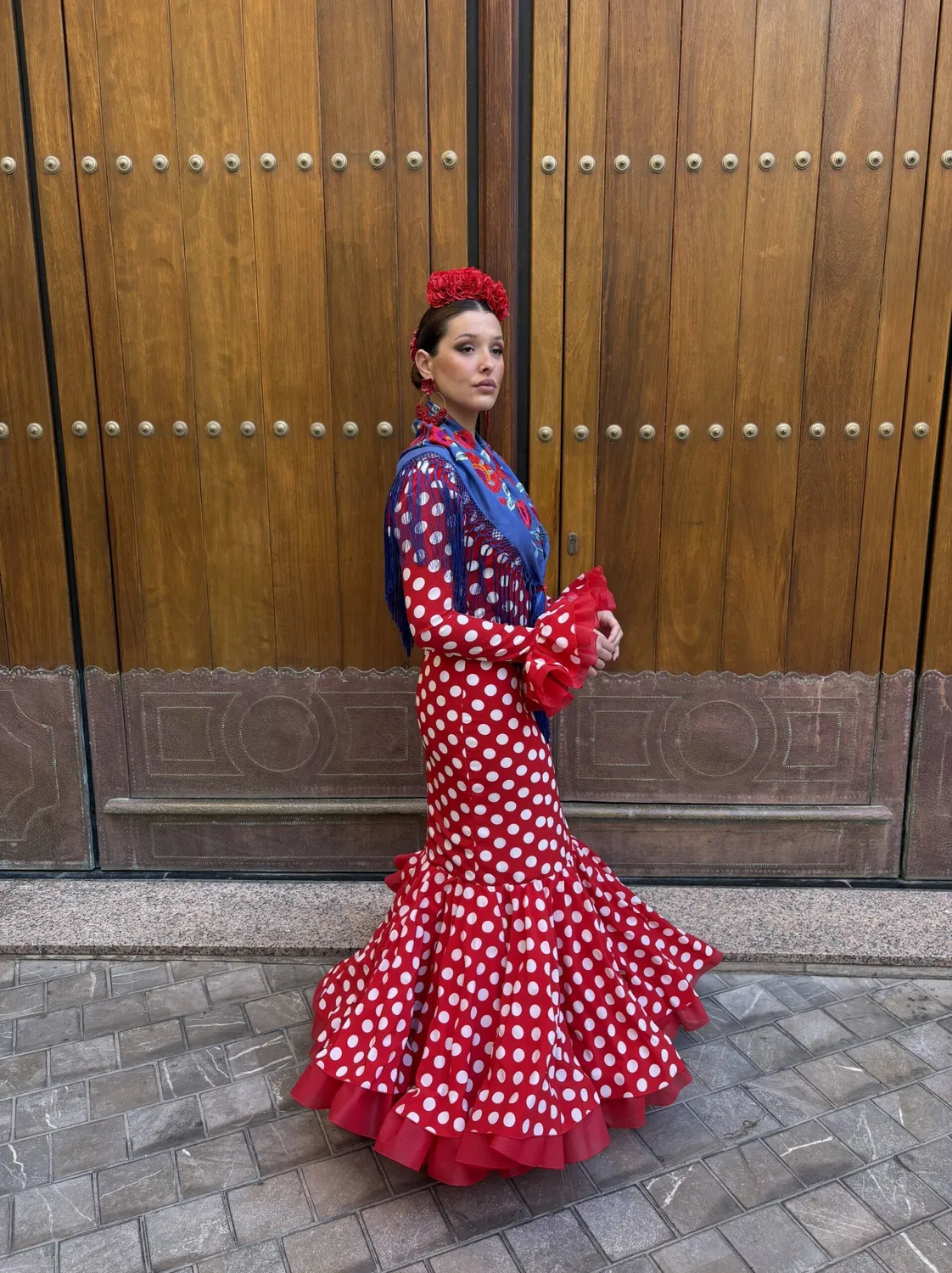 Viva La Feria Emperatriz robe flamenco rouge à pois