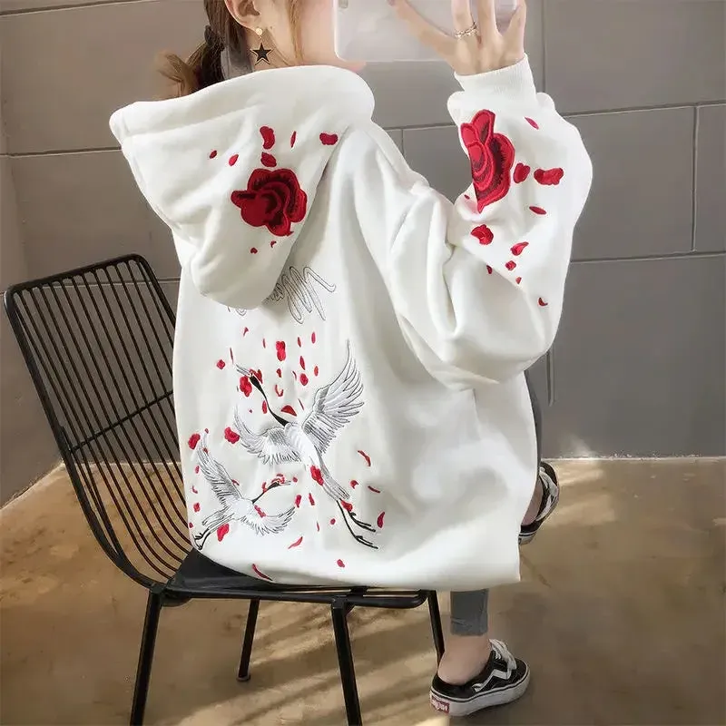 Japon style Motif Japonais sweat femme décontracté