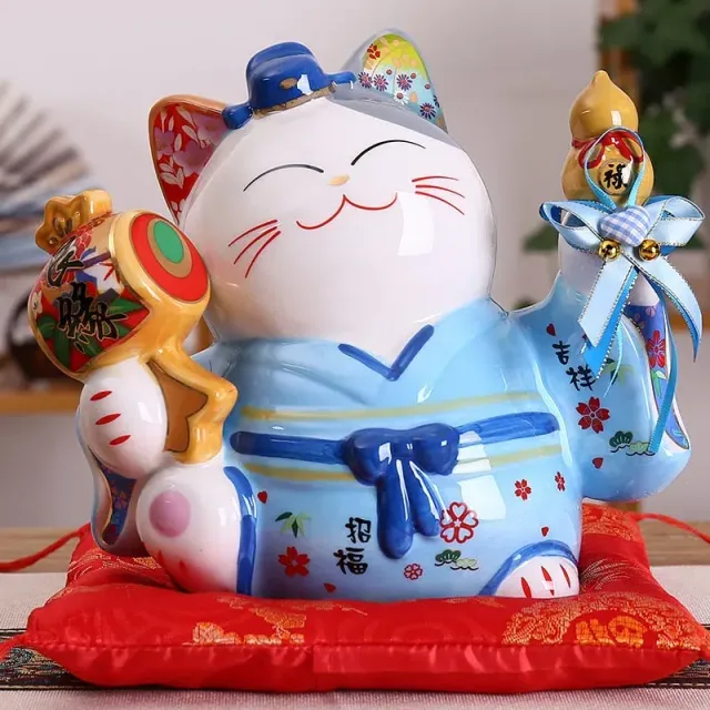 Japon Style Maneki Neko Chat Porte Bonheur Figurine Chance
